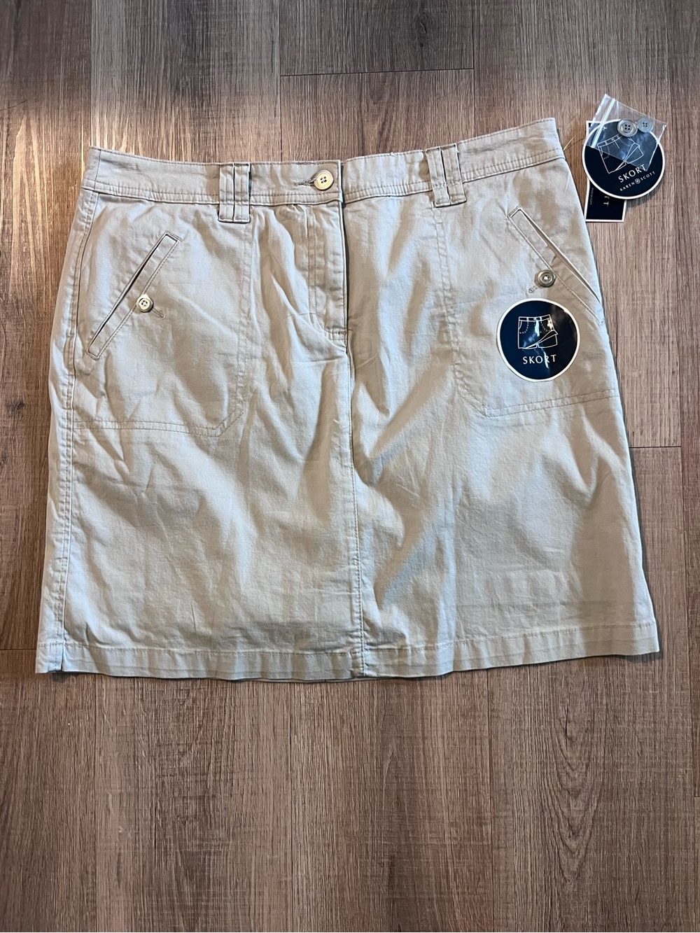 Karen Scott Khaki Colored Cotton Women’s Skort